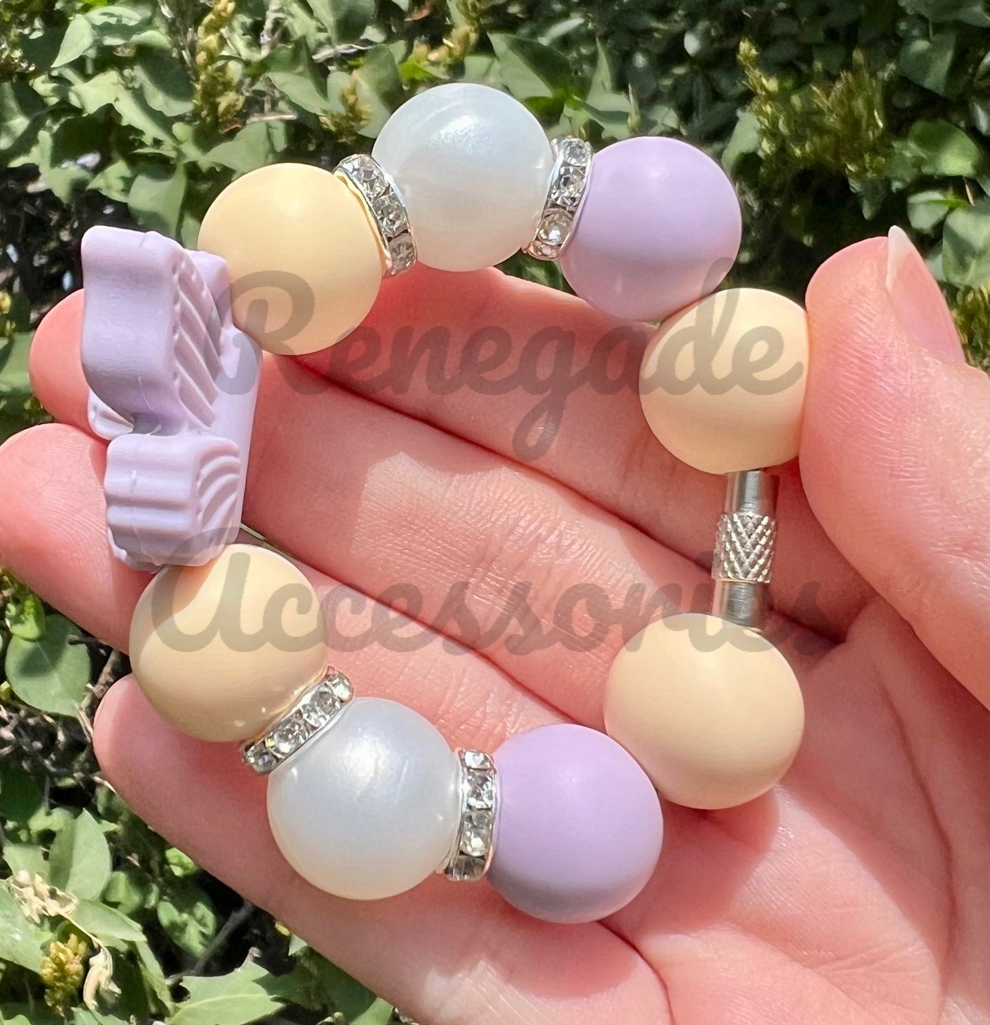 Silicone Charm - Berries & Cream Butterfly