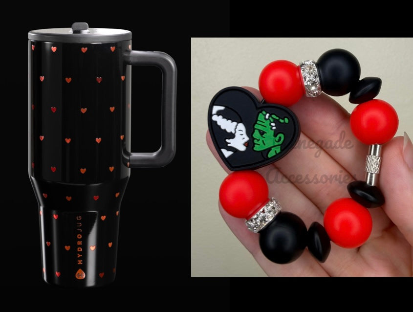 Silicone Charm - Frankenstein & Bride - Queen Of Hearts