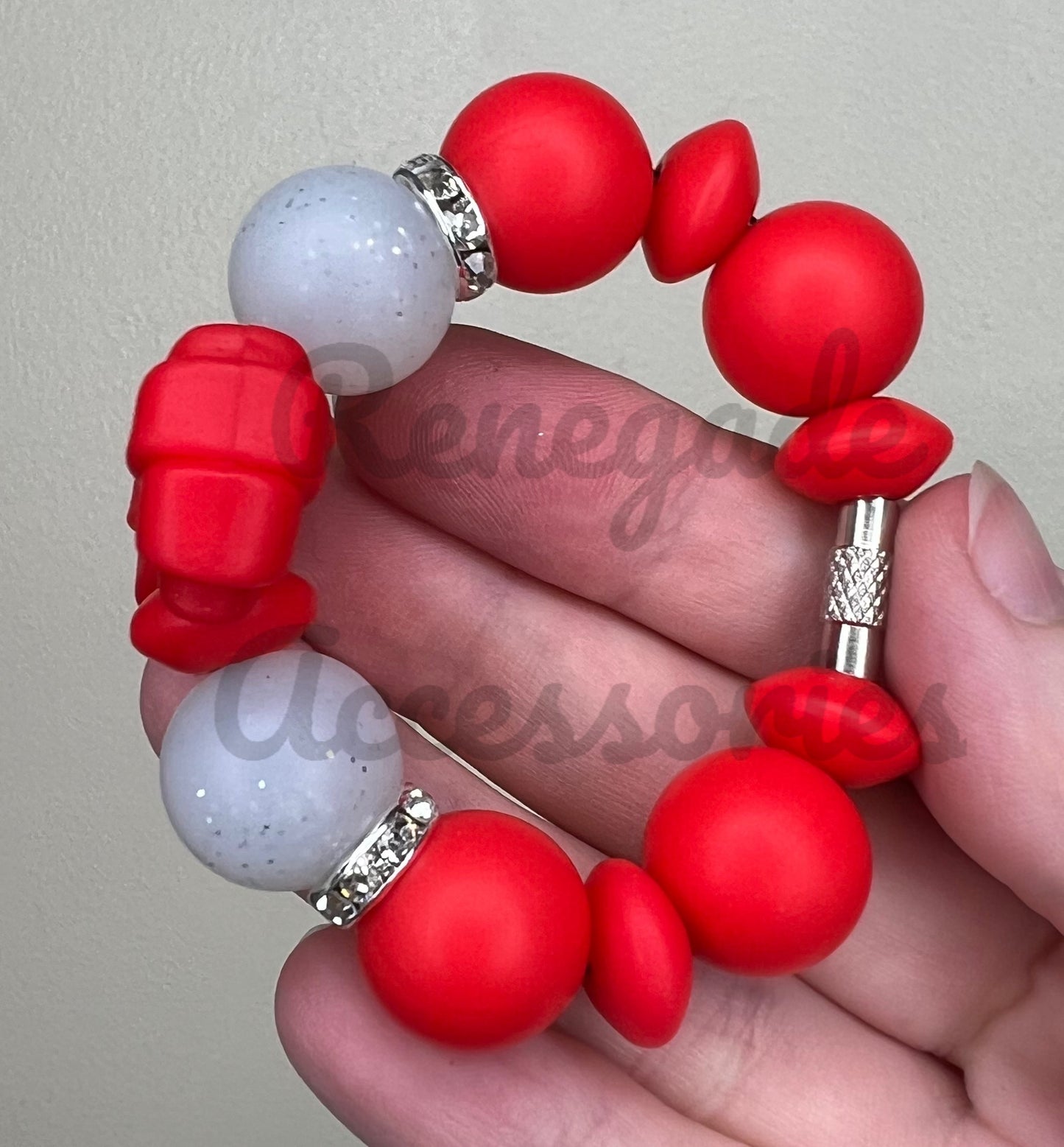 Silicone Charm - Red Bow