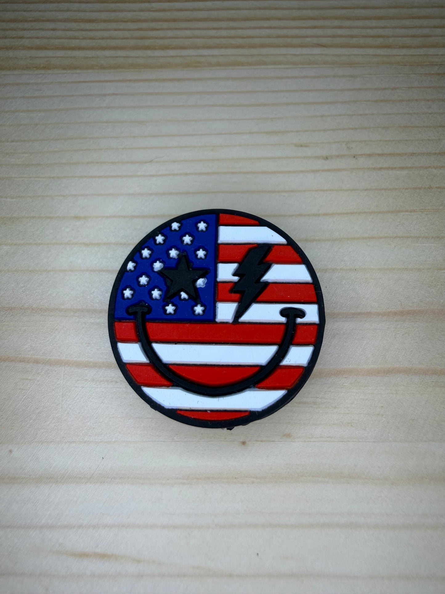 Focal Bead - Fourth Of July Smiley Face