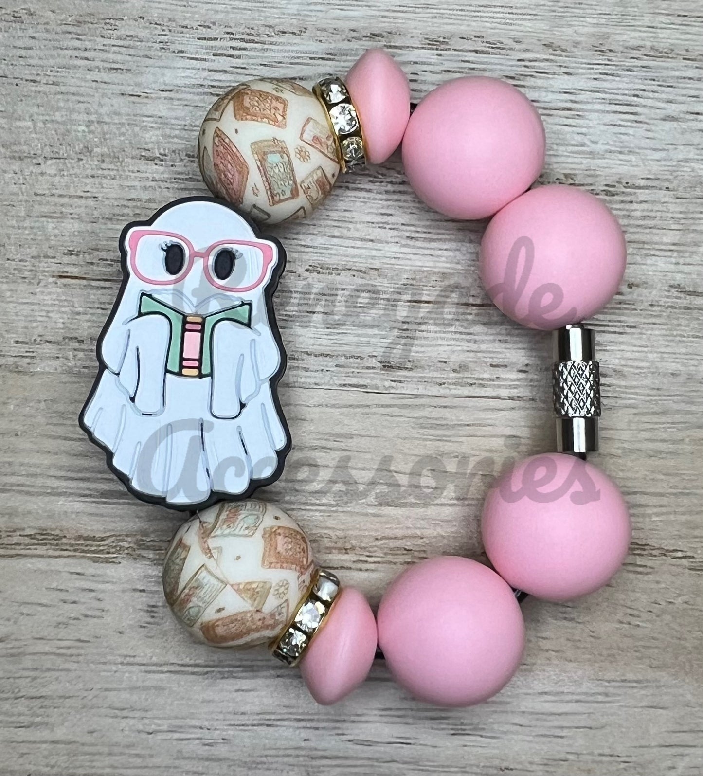 Silicone Charm - Ghost Reading Book