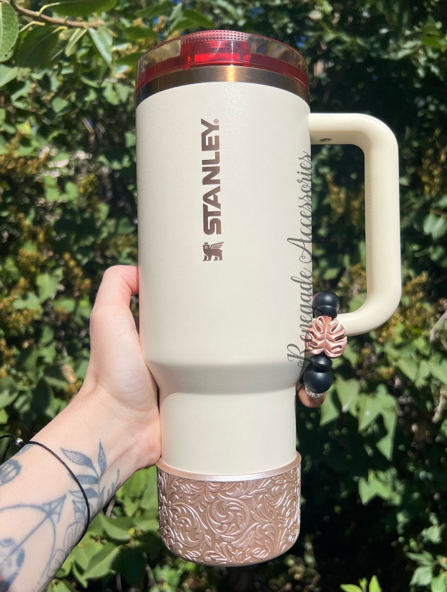 Silicone Charm - Rose Gold Monstera