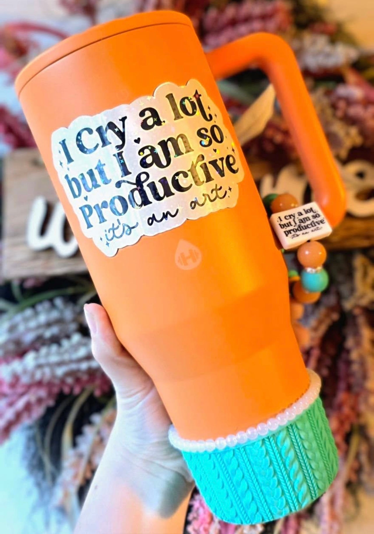 Silicone Charm - I Cry A Lot Black & White - Taylor