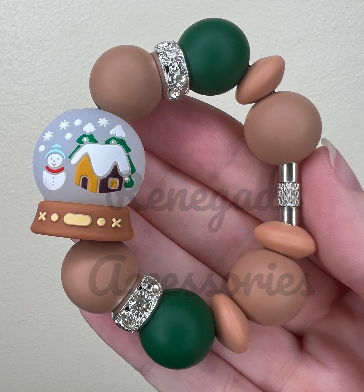 Silicone Charm - Snow Globe (Double-Sided)