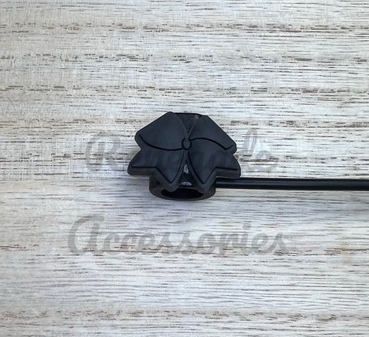Straw Topper - Black Bow