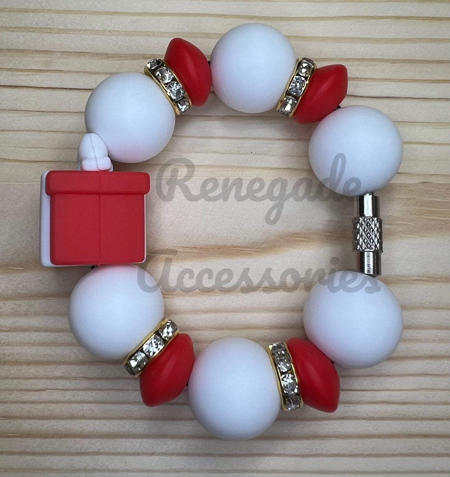 Silicone Charm - Red Gift Box