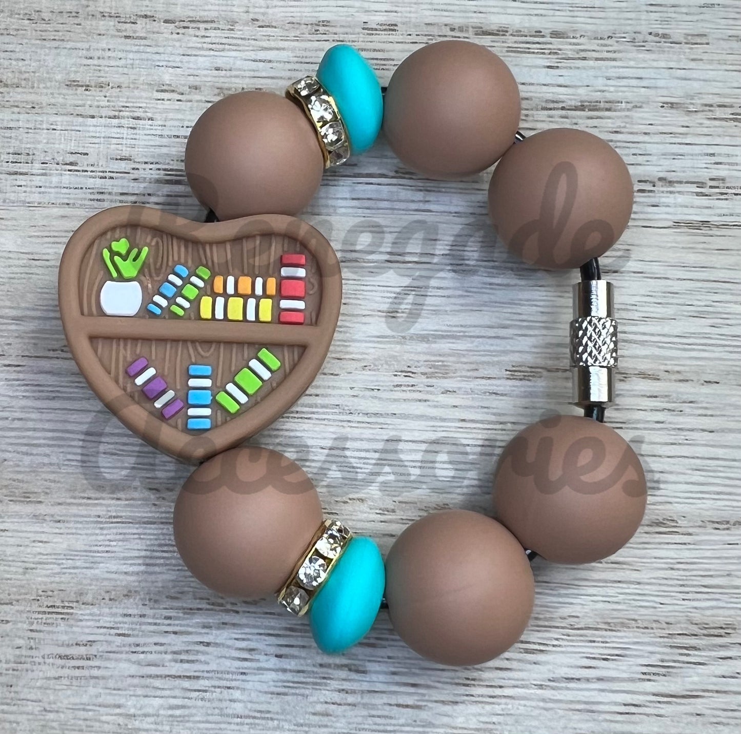 Silicone Charm - Bookshelf Heart