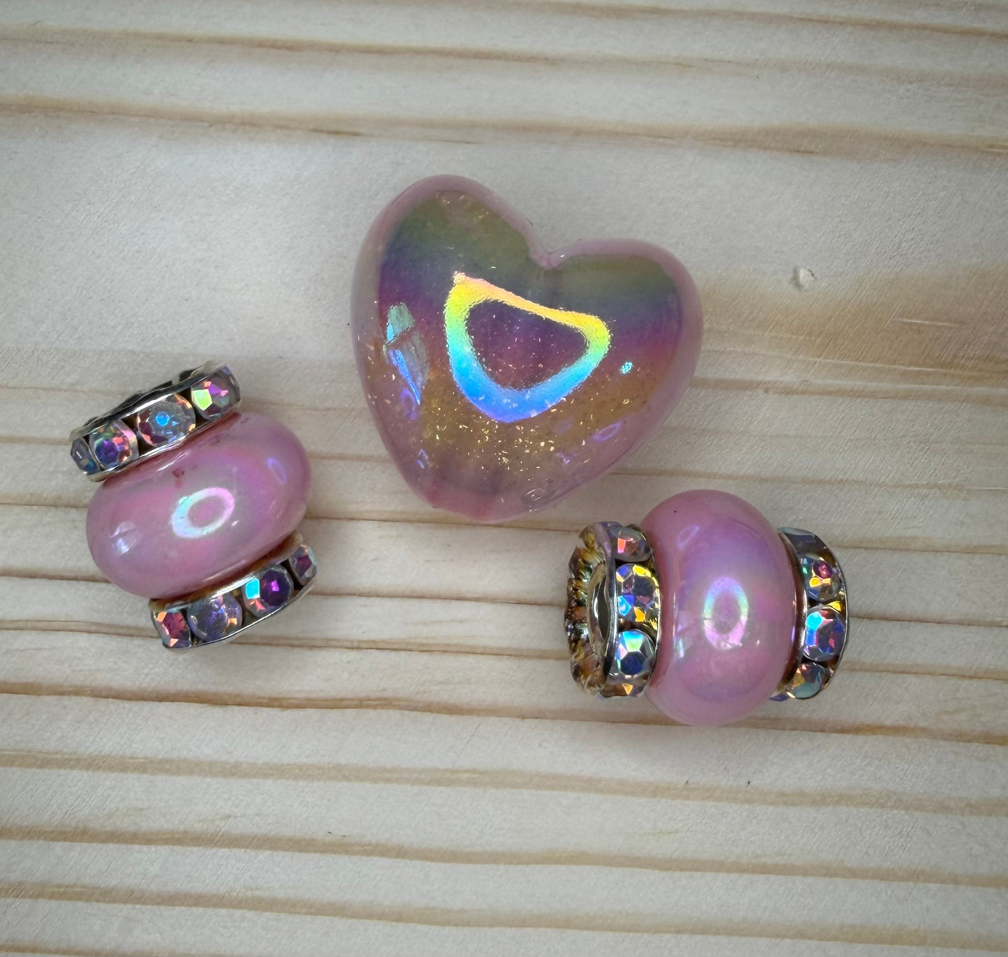 Acrylic Bead Set - Heart & 2 Beads