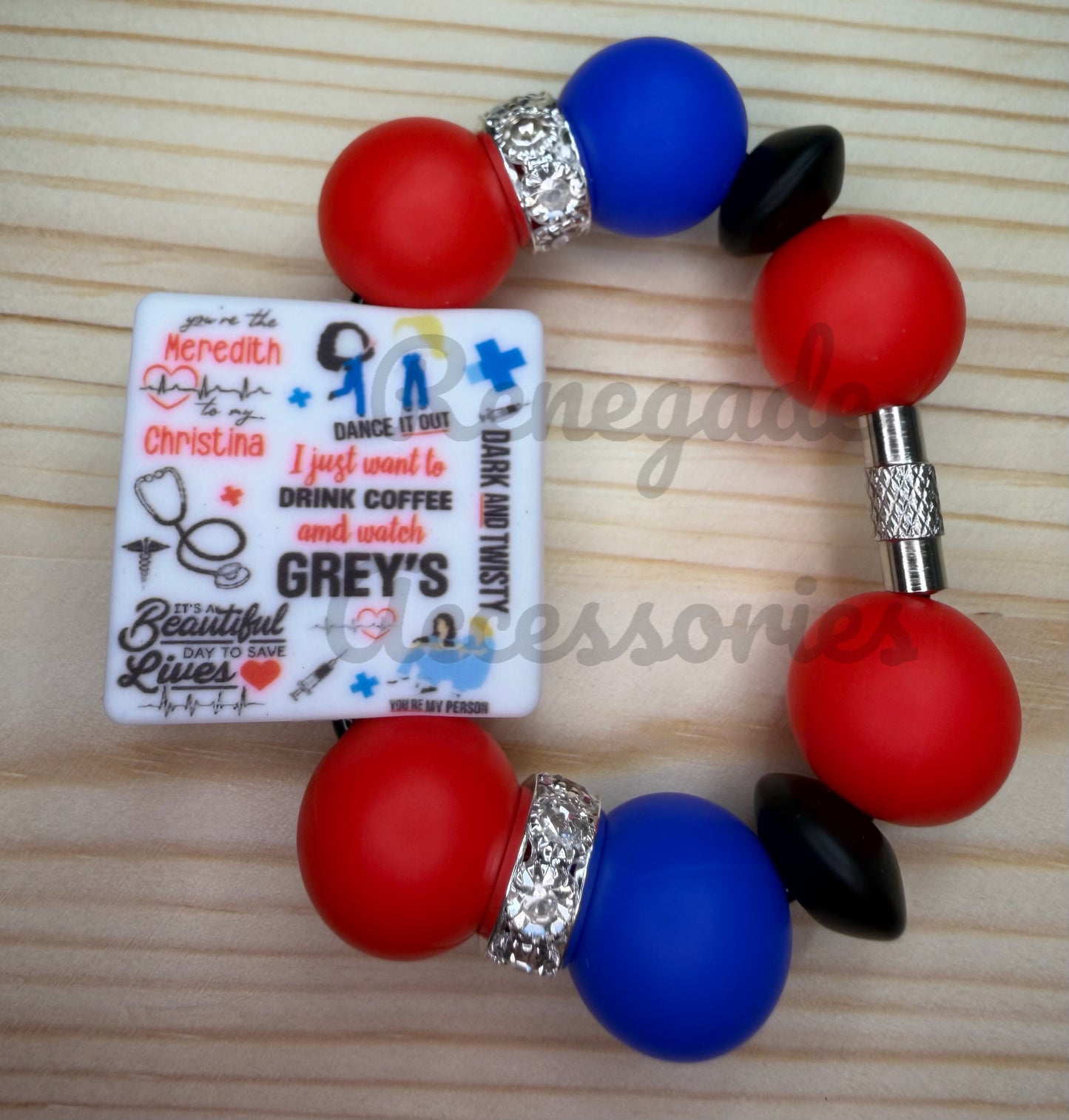 Silicone Charm - Drink Coffee And Watch Greys