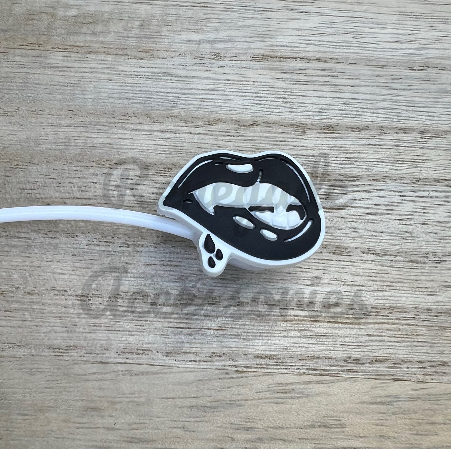 Straw Topper - Black Vampire Lips - Twilight