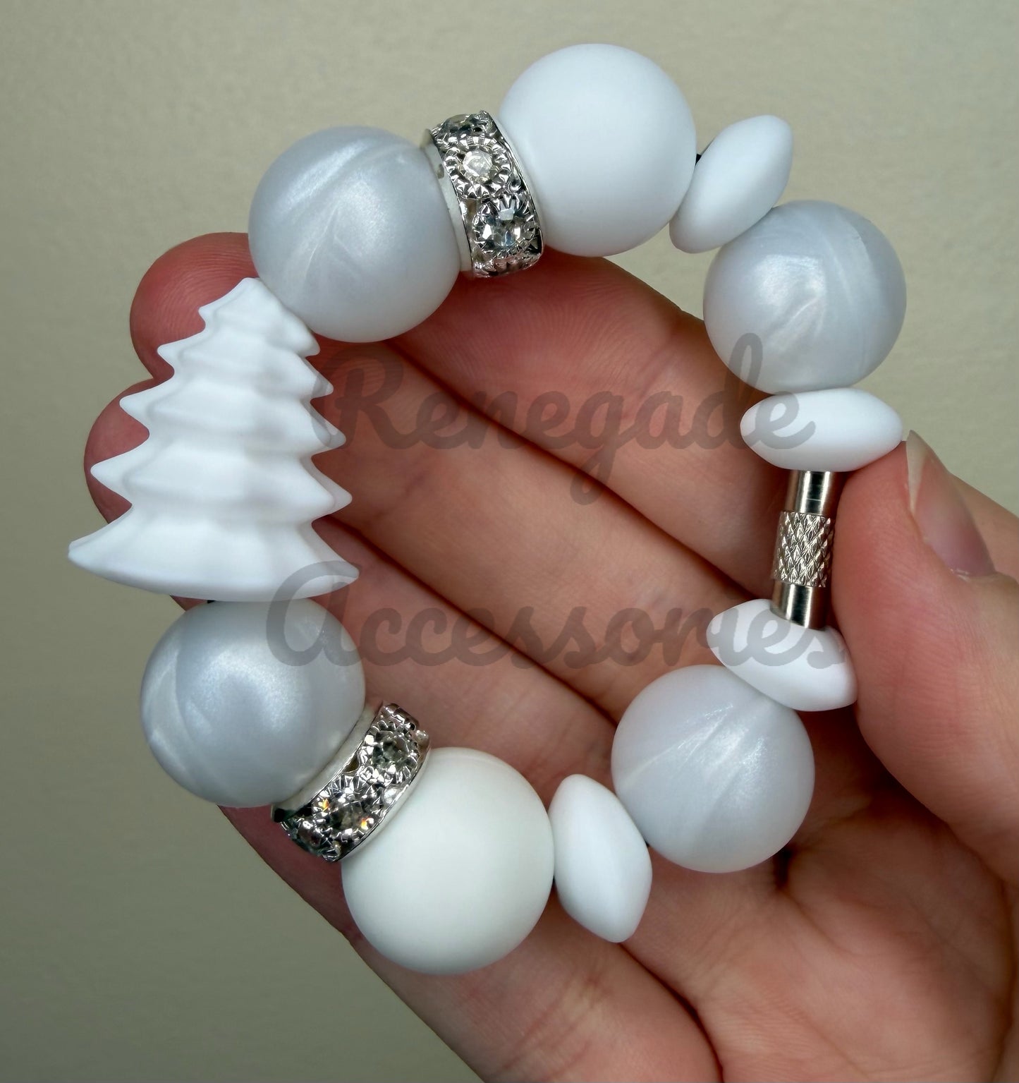 Silicone Charm - White Tree