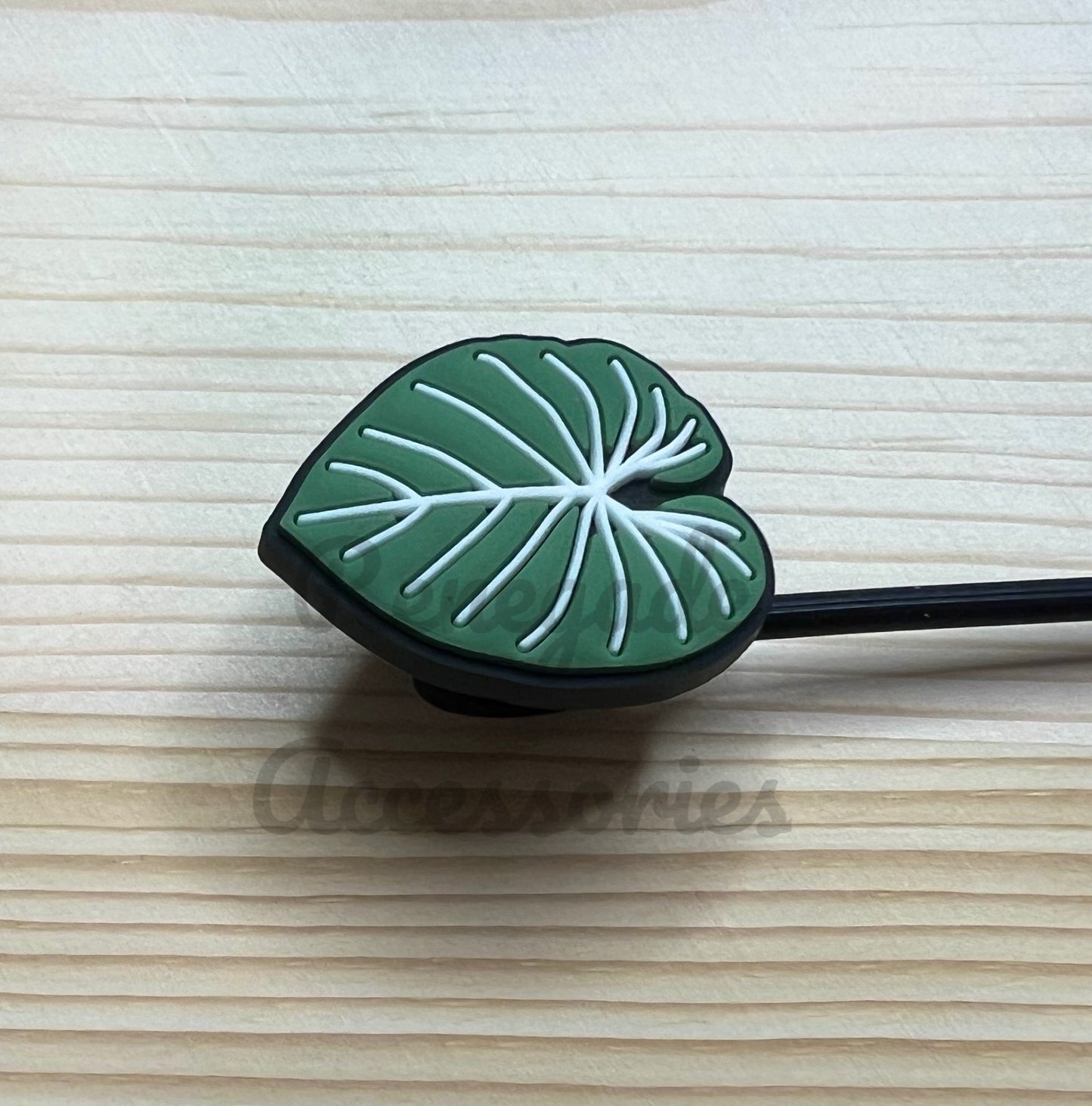 Straw Topper - Tropical Plant Leaf - Flowers
