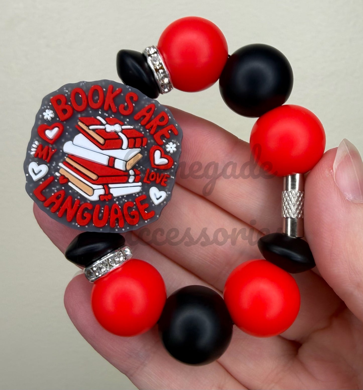 Silicone Charm - Books Are My Love Language