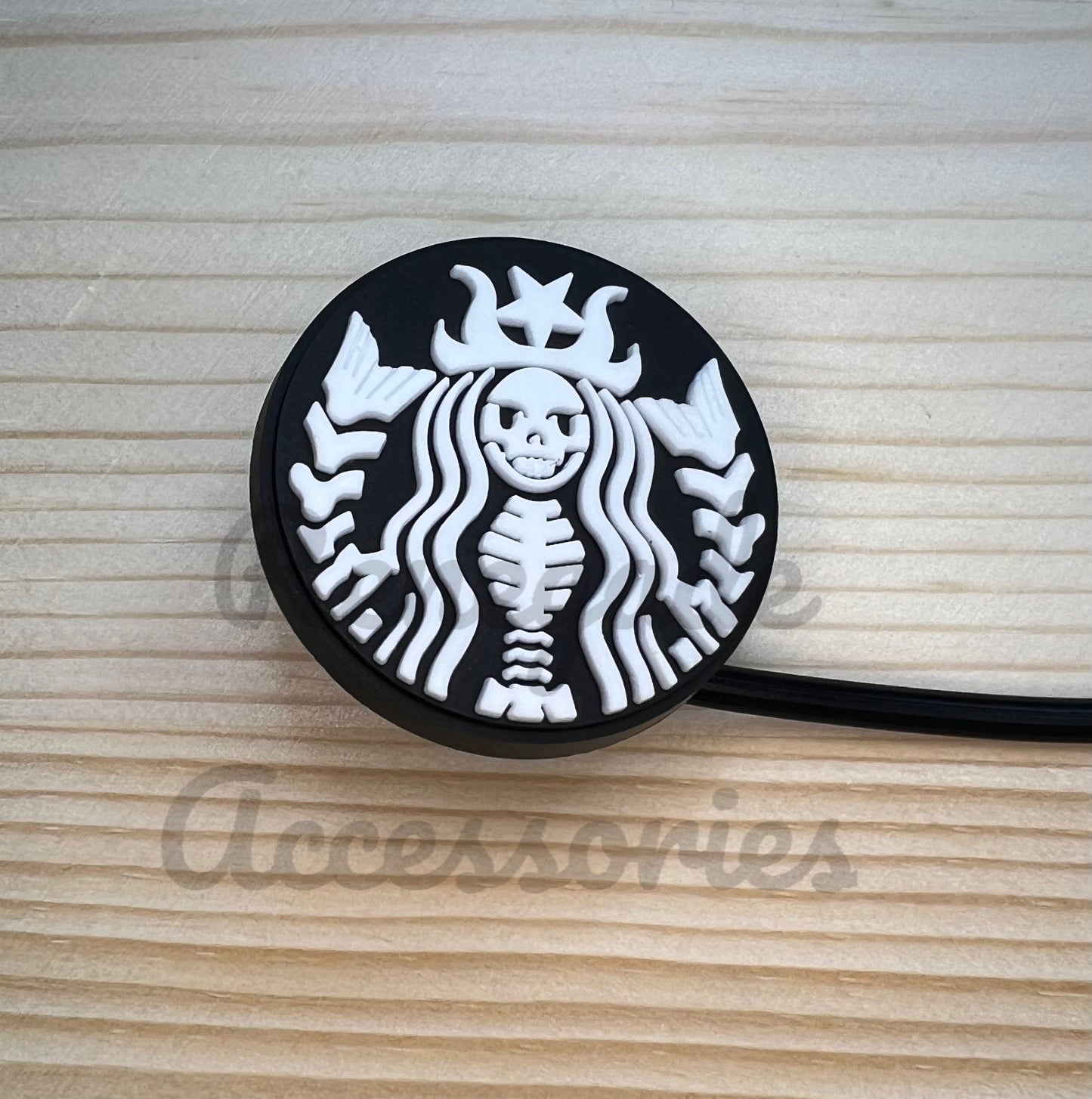Straw Topper - Coffee Mermaid Skeleton