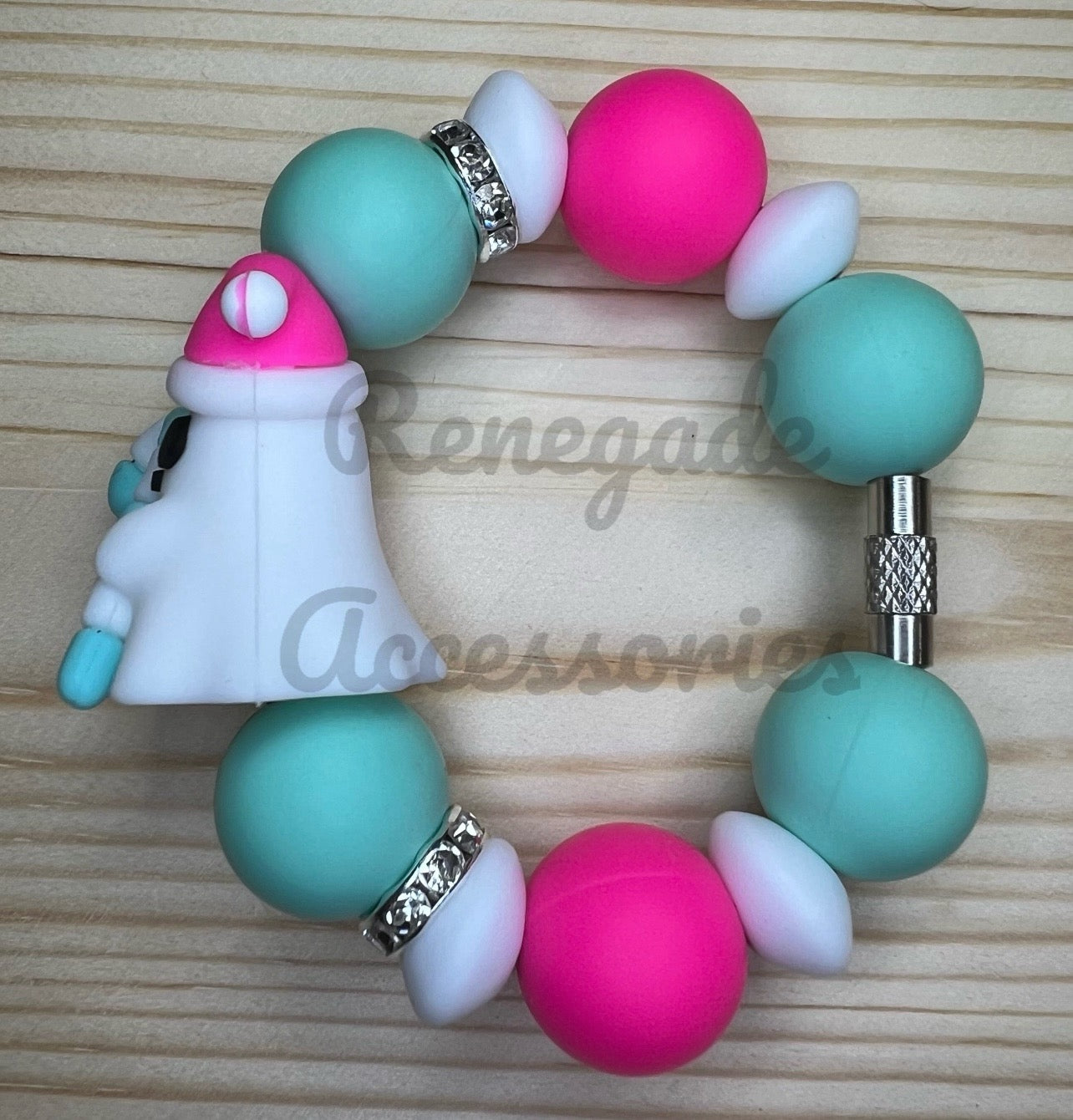 Silicone Charm - Ghost Christmas Candy Cane