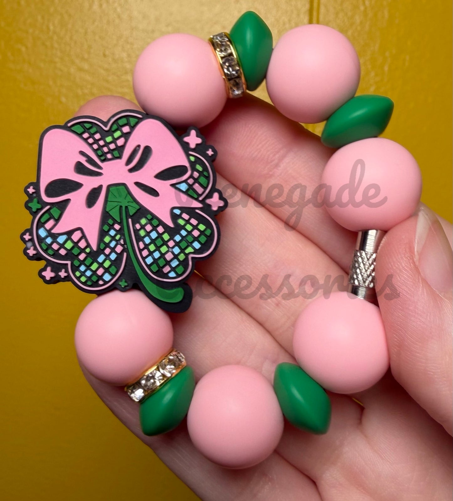 Silicone Charm - Bow Clover