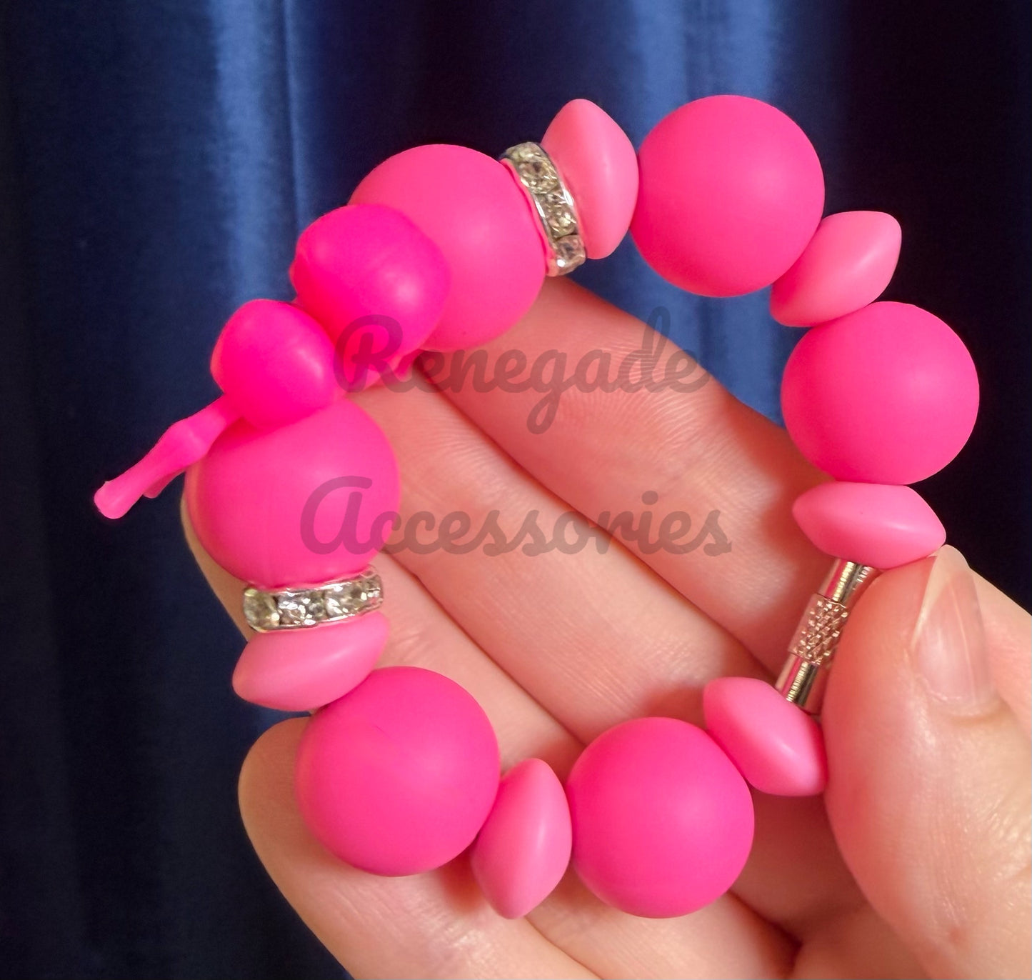 Silicone Charm - Hot Pink Bow
