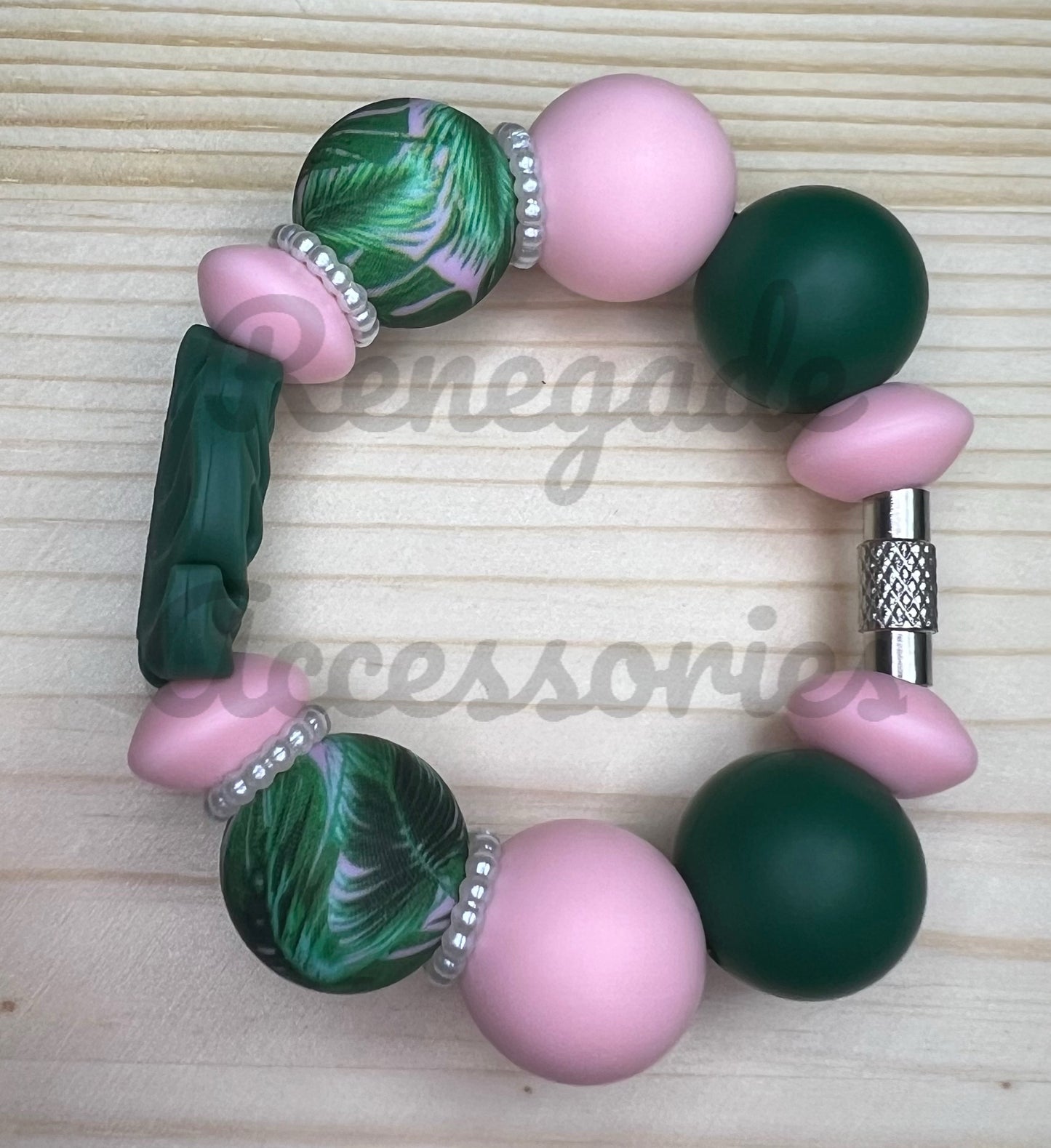 Silicone Charm - Green Monstera