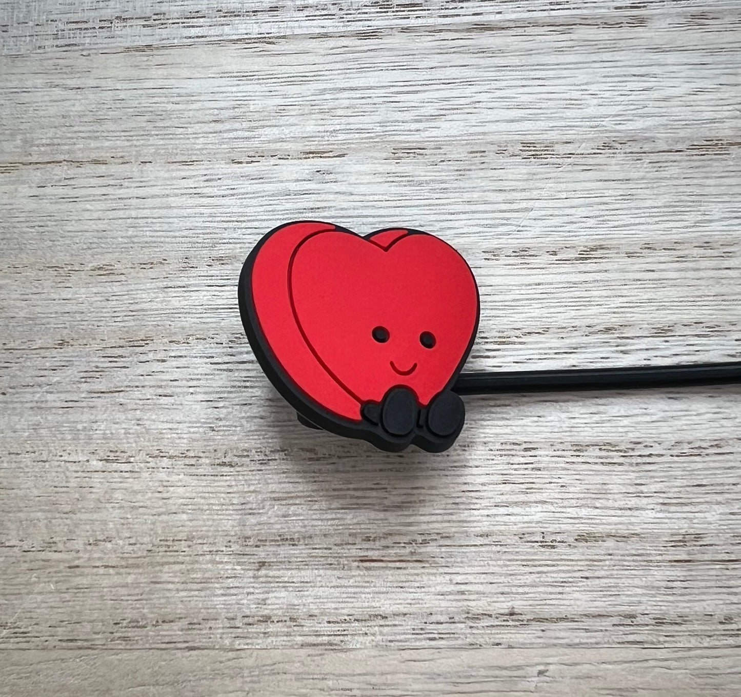 Straw Topper - Red Heart