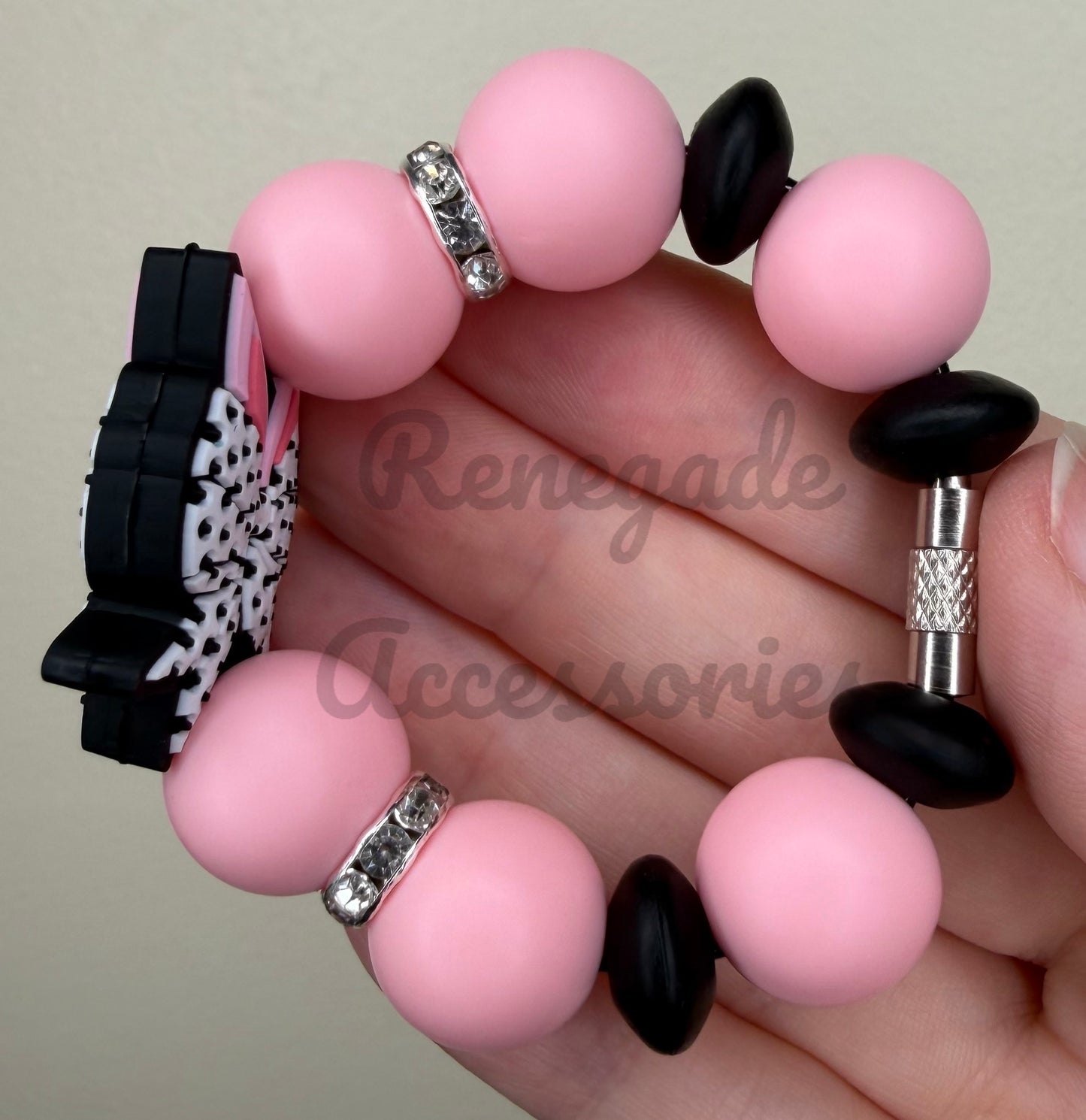 Silicone Charm - Polka Dot Bunny Bow