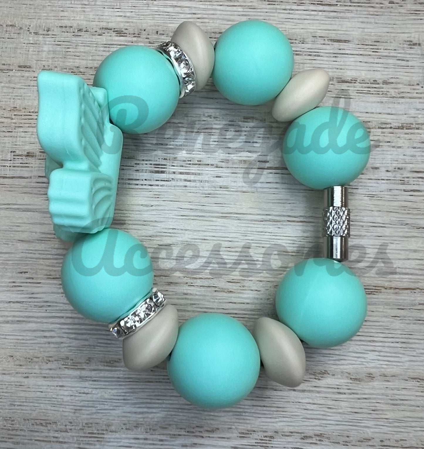 Silicone Charm - Teal Butterfly