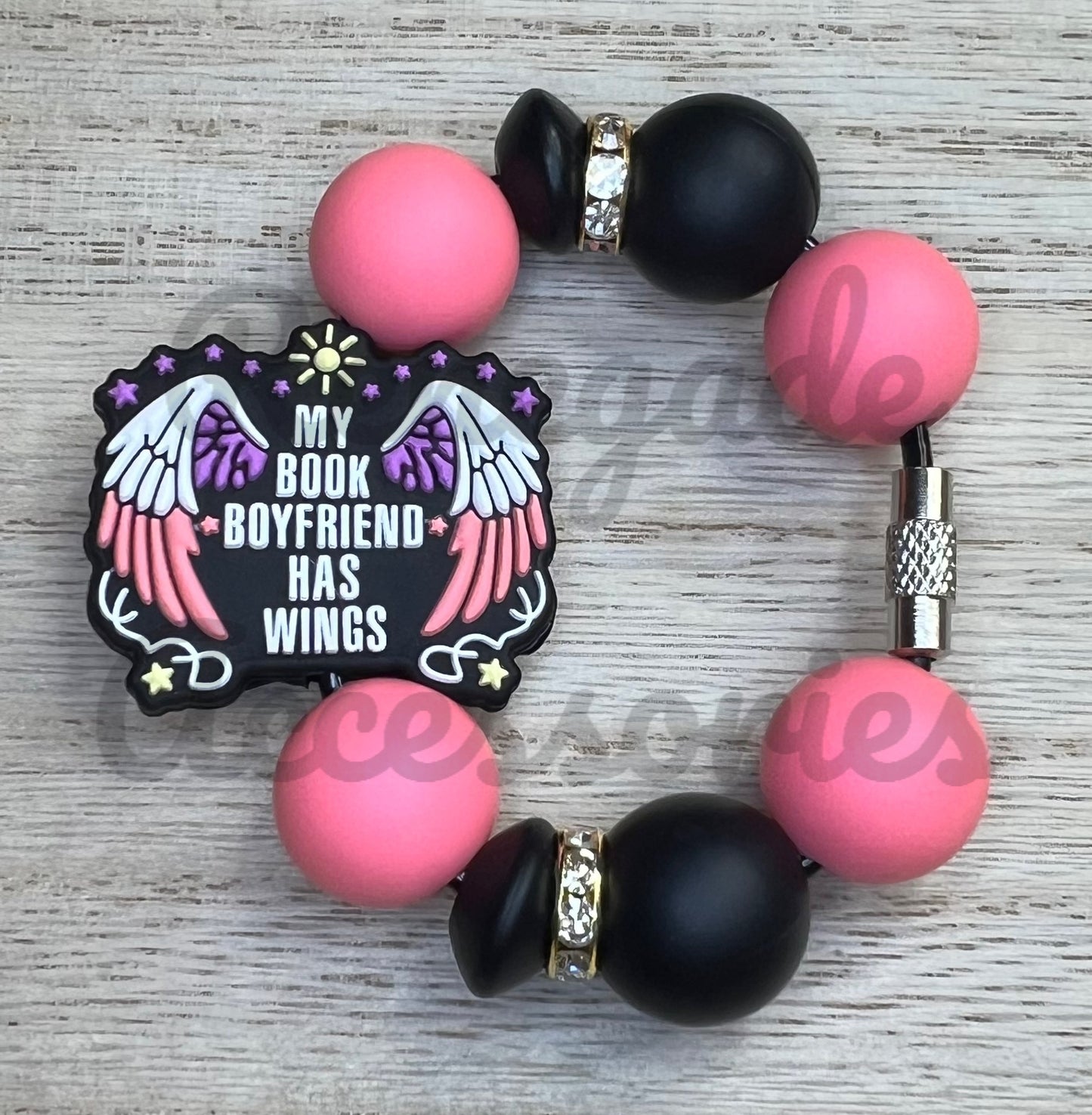 Silicone Charm - My Book Boyfriend Has Wings - ACOTAR