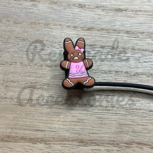 Straw Topper - Gingerbread Bunny
