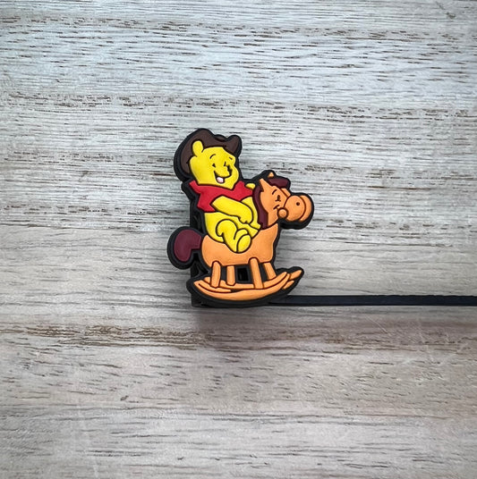 Straw Topper - Yellow Bear Character Cowboy
