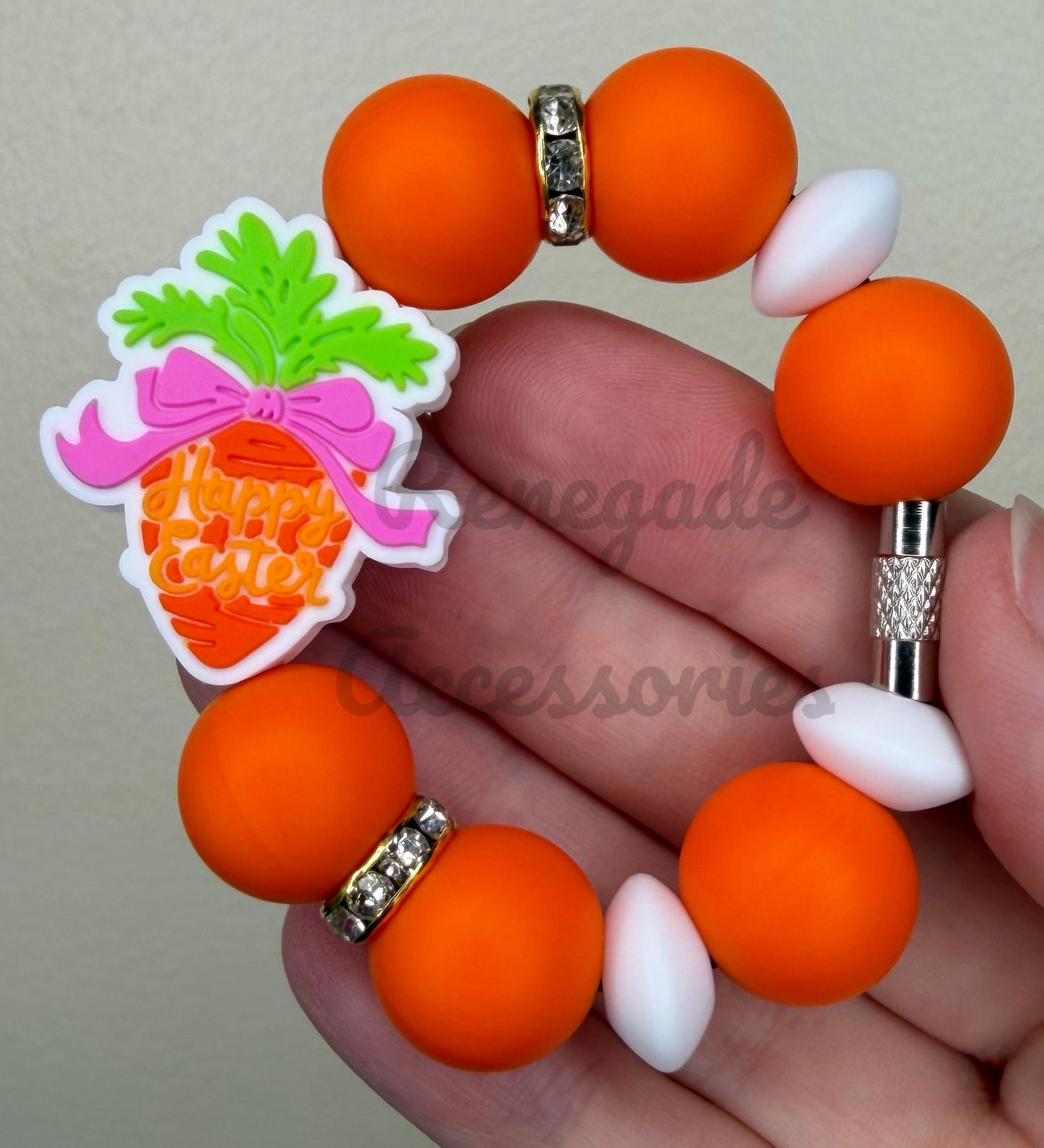 Silicone Charm - Happy Easter Carrot