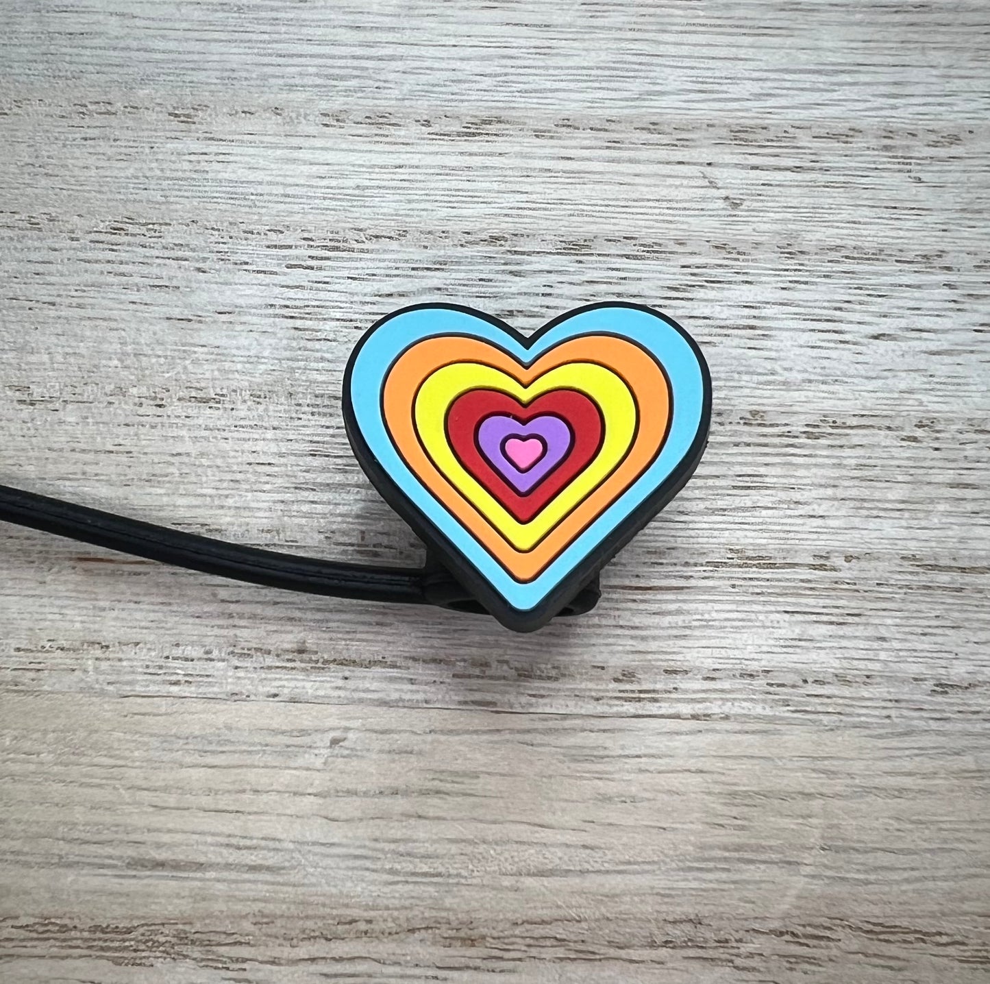 Straw Topper - Colorful Heart