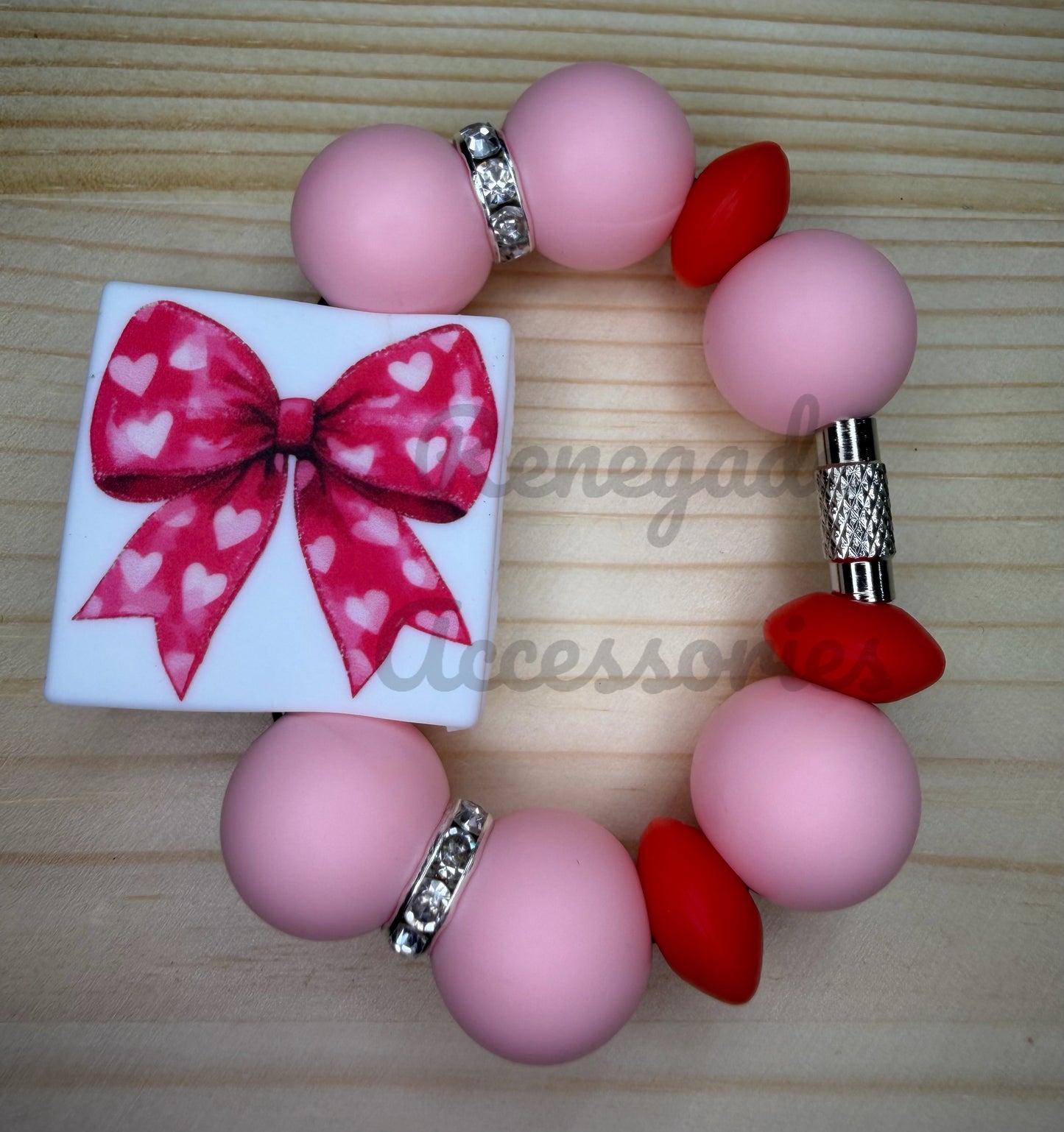 Silicone Charm - Heart Bow