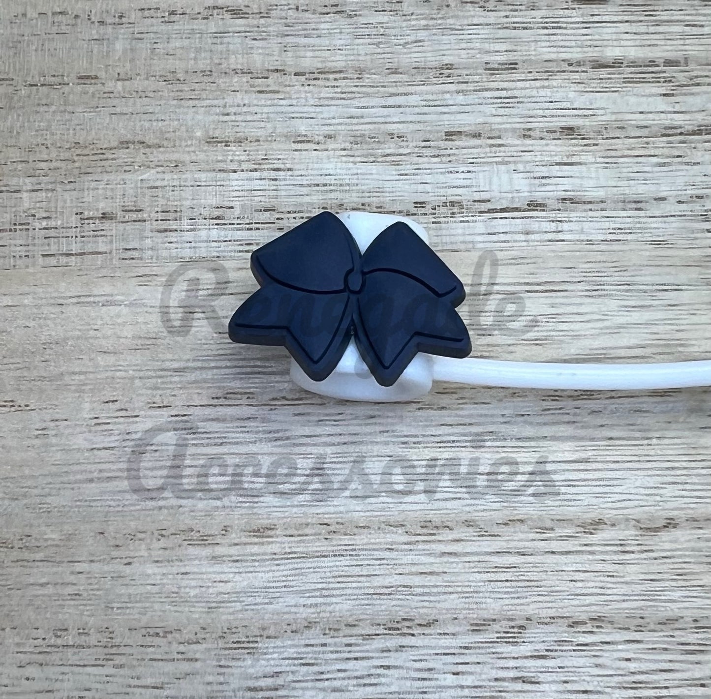 Straw Topper - Navy Bow