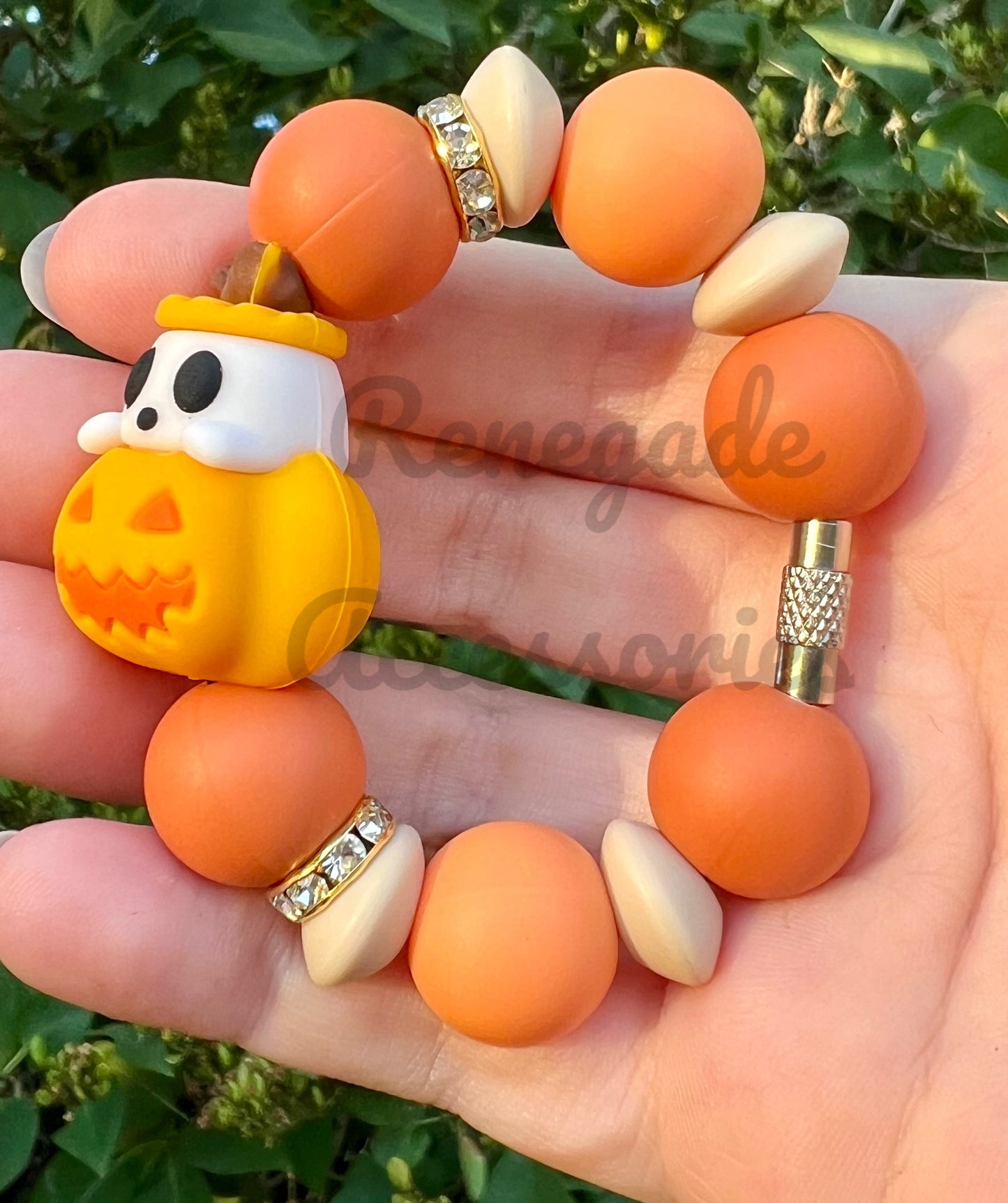 Silicone Charm - Ghost Pumpkin