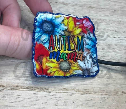Straw Topper - Acrylic - Autism Mama - Awareness