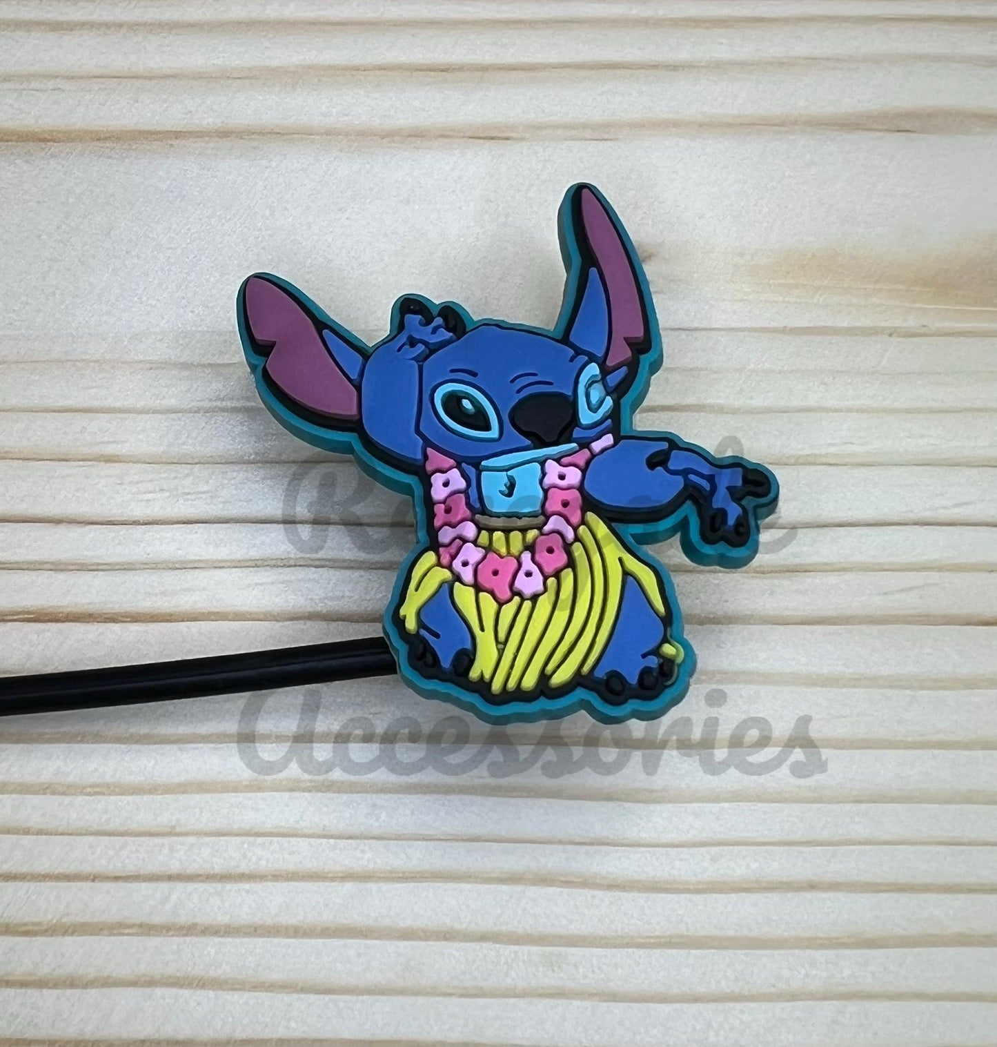 Straw Topper - Blue Alien Hula