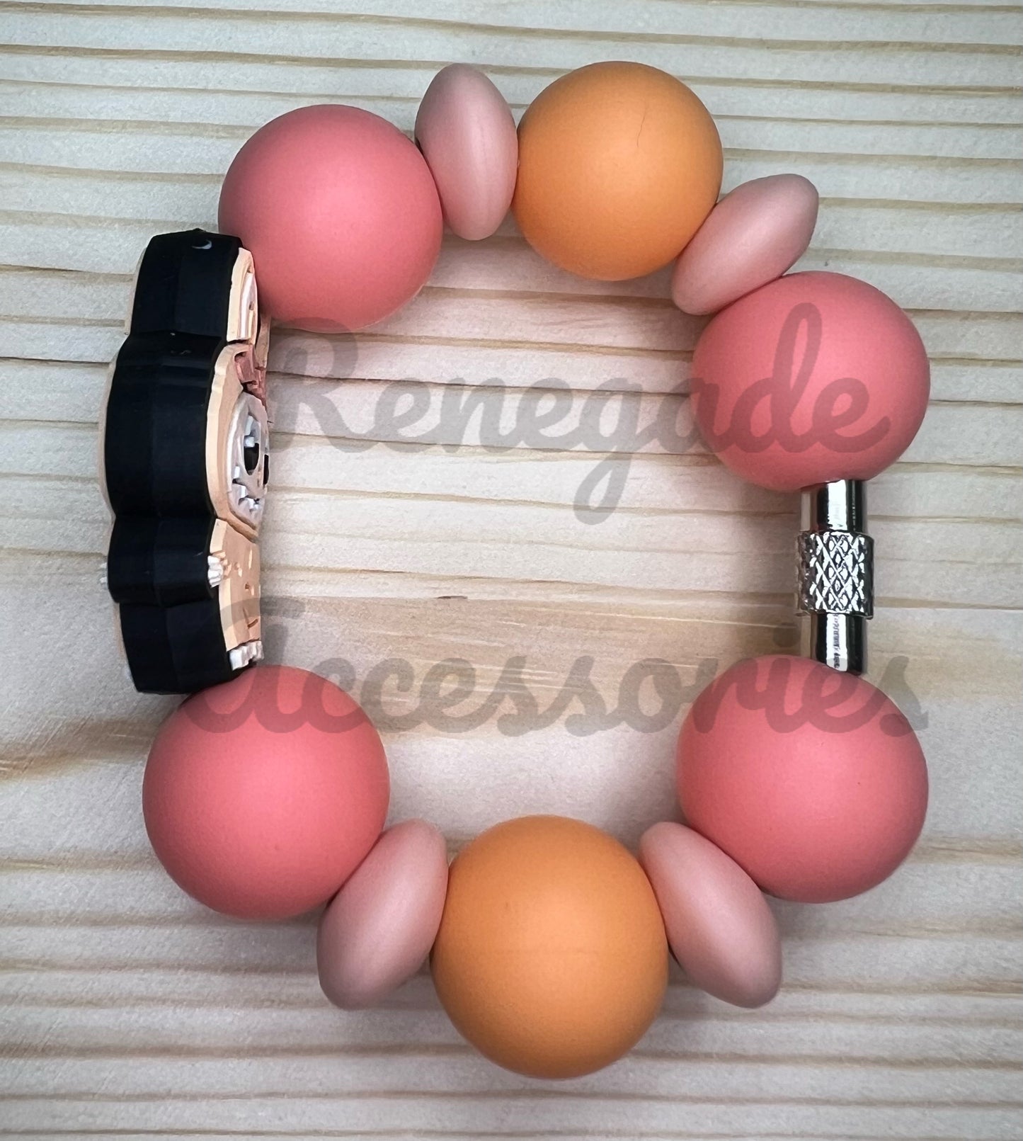 Silicone Charm - Bubu Peach Bow