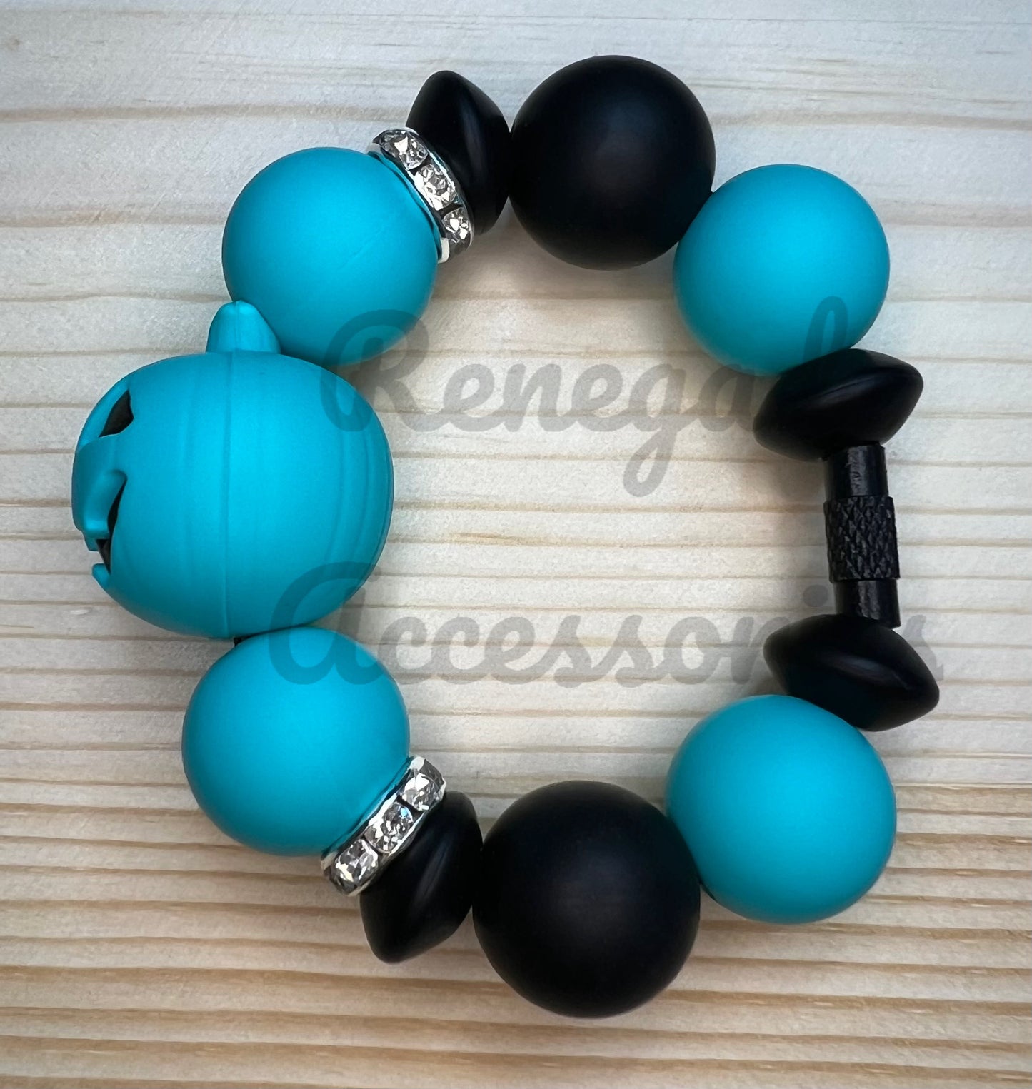 Silicone Charm - Turquoise Pumpkin