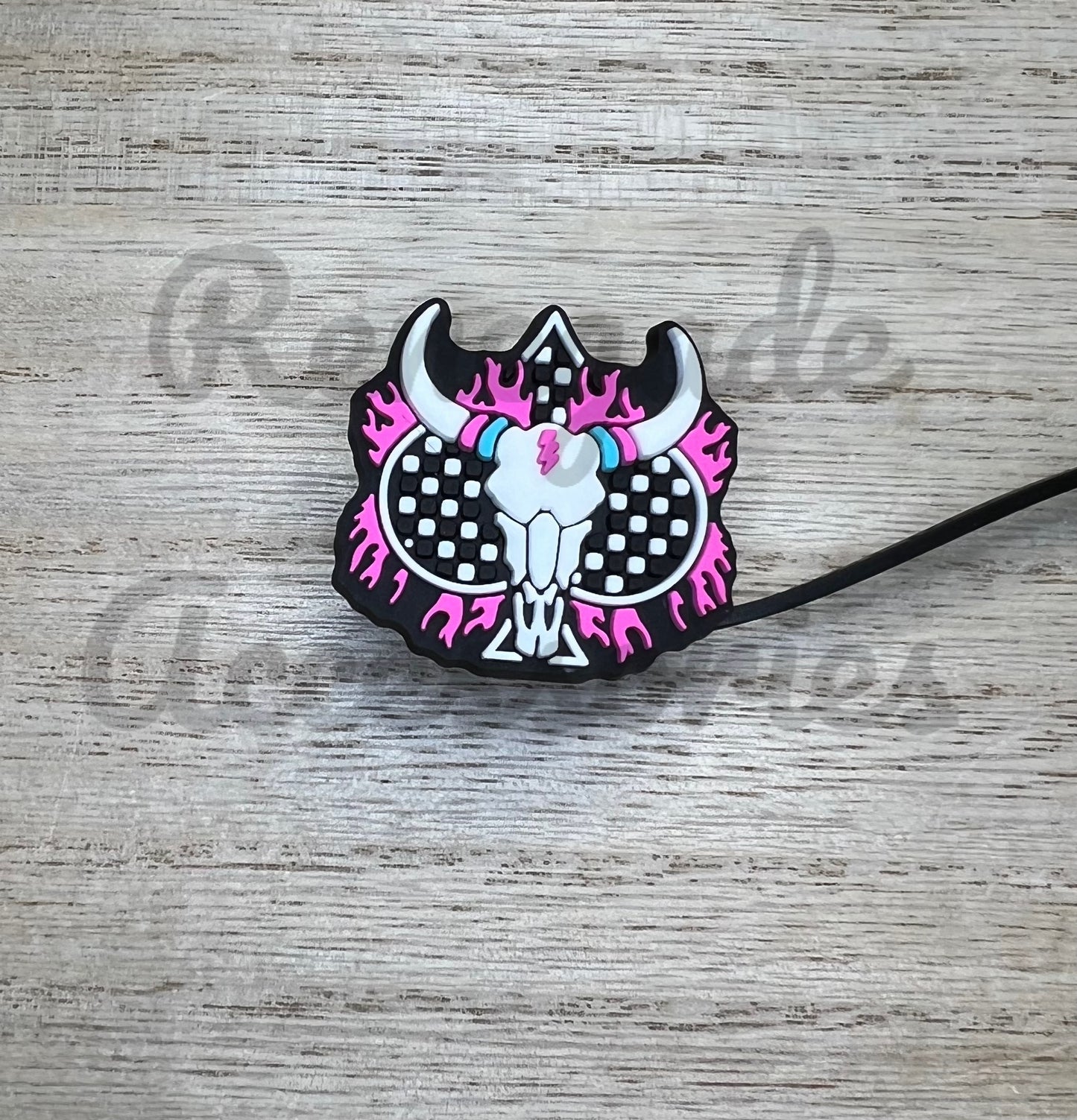 Straw Topper - Steer Skull Spade