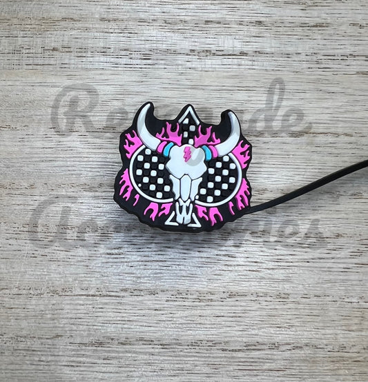 Straw Topper - Steer Skull Spade