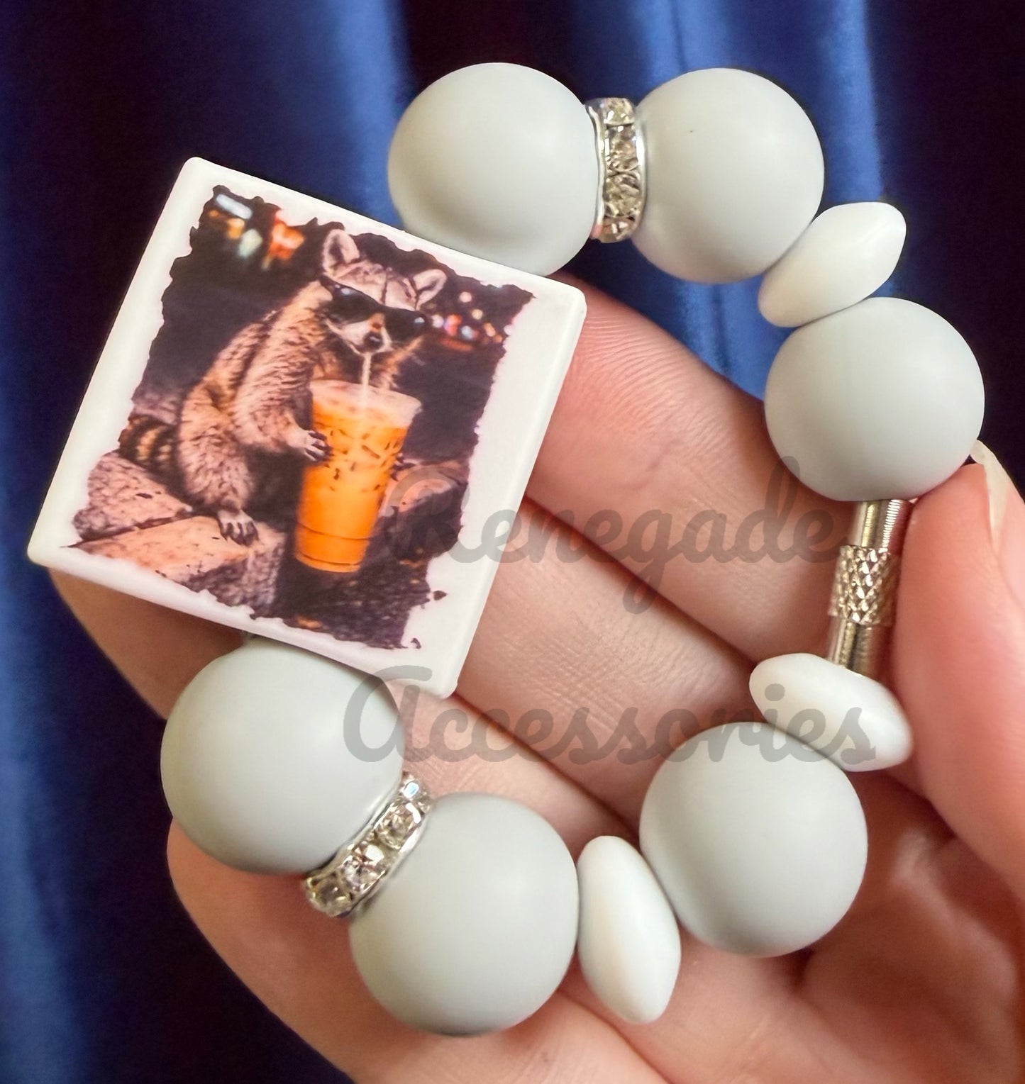 Silicone Charm - Raccoon Coffee