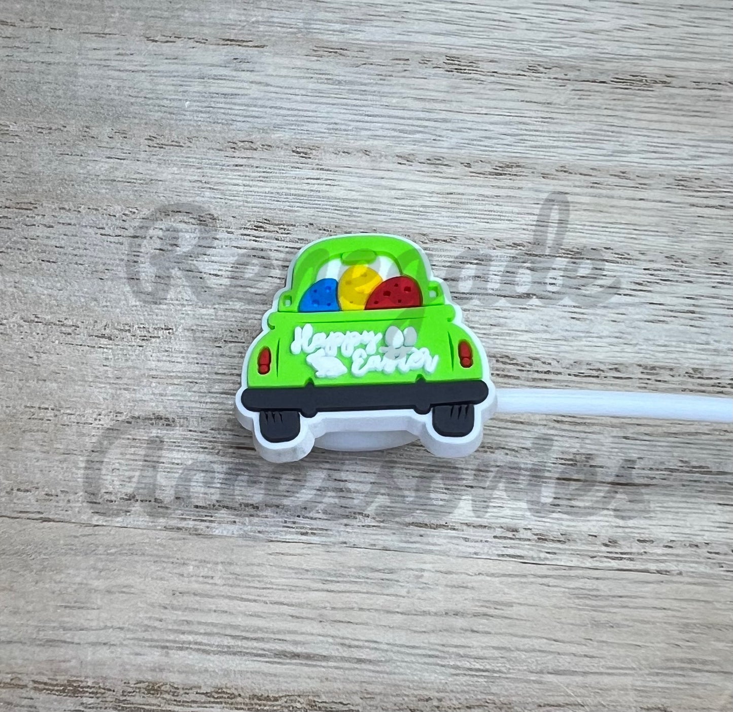 Straw Topper - Happy Easter Truck