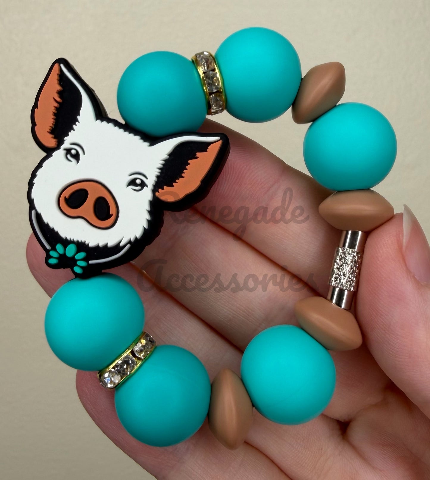 Silicone Charm - Pig