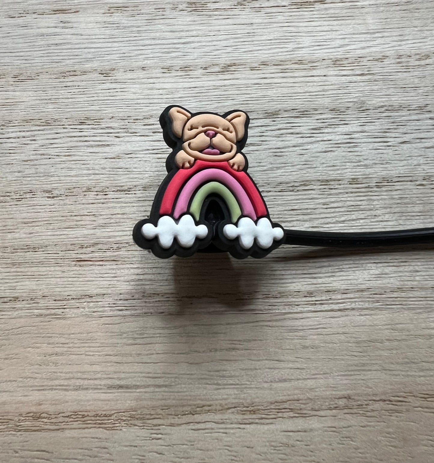 Straw Topper - Frenchie Rainbow - Dog