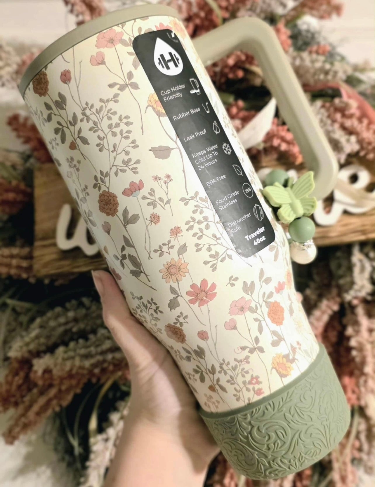 Silicone Charm - Green Butterfly - Autumn Bloom