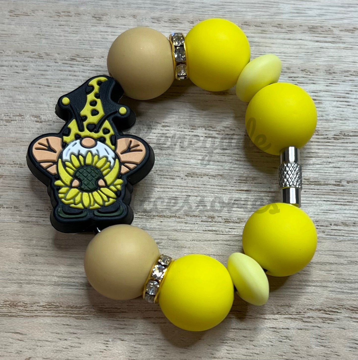 Silicone Charm - Butterfly Gnome - Sunflower