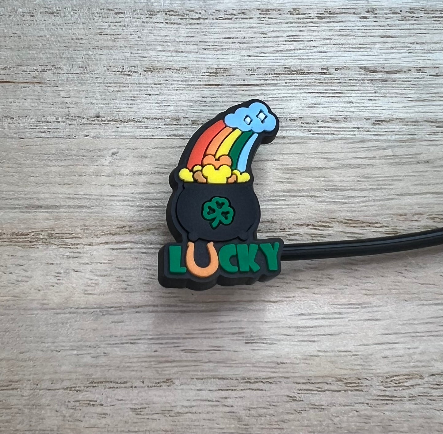 Straw Topper - Lucky Rainbow Pot
