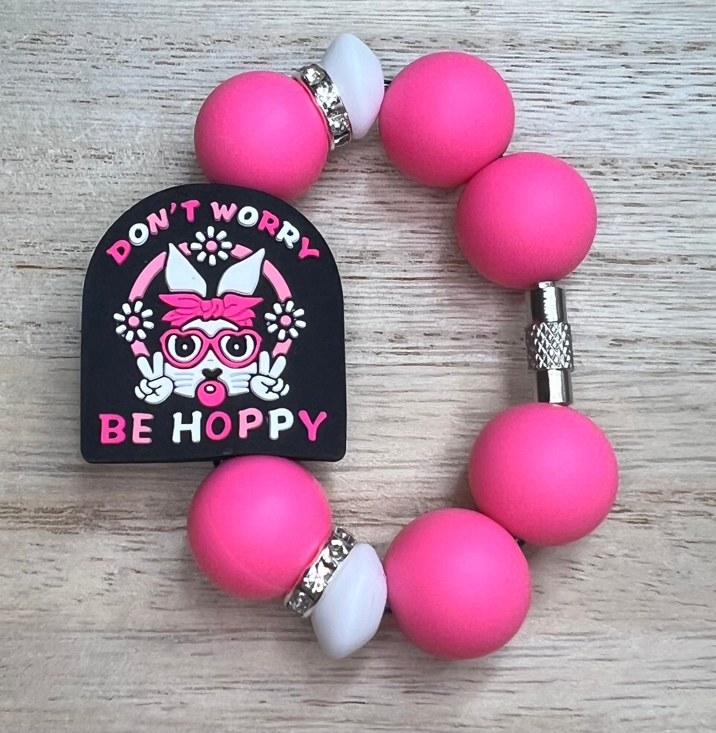 Silicone Charm - Don’t Worry Be Hoppy Bunny