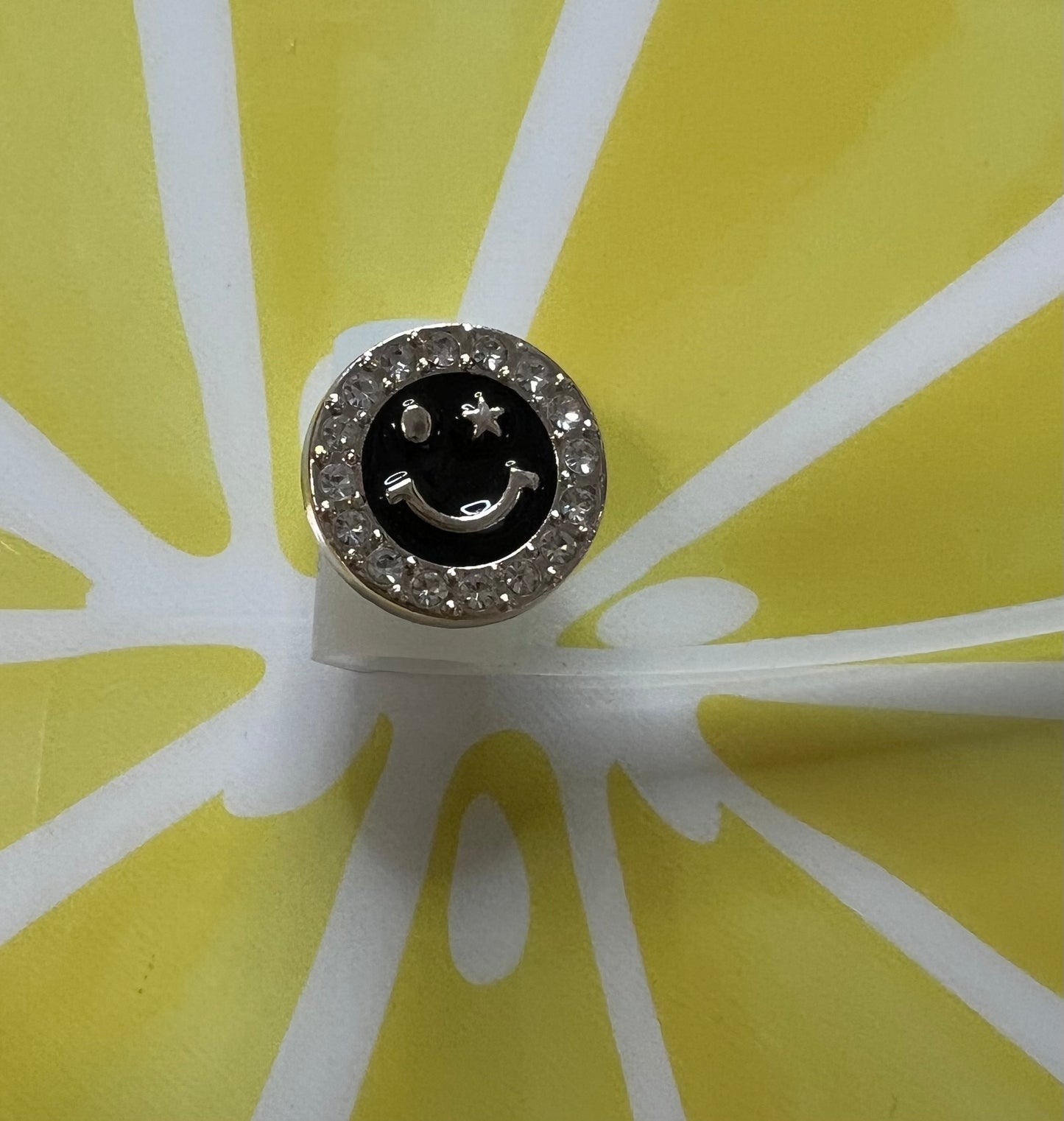 Straw Topper - Acrylic Rhinestone Smiley