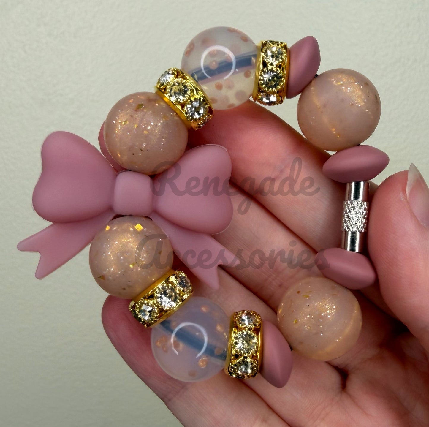 Silicone Charm - Mauve Wildflower Bow