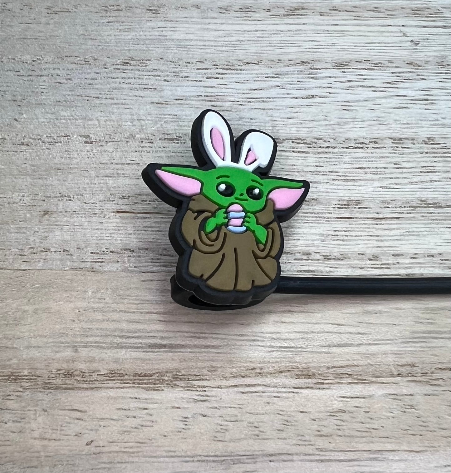 Straw Topper - SW Green Alien Bunny